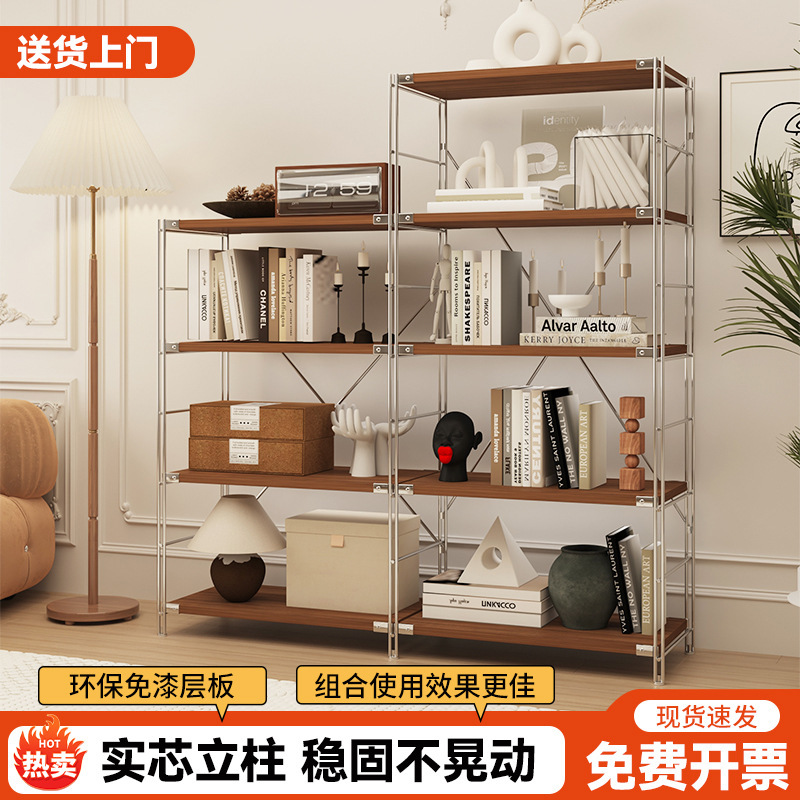 Second-Hand Landscape-Style Home Storage Rack, Balcony Floor-Standing Multifunctional Combination Study Room Storage Adjustable Shelving Unit