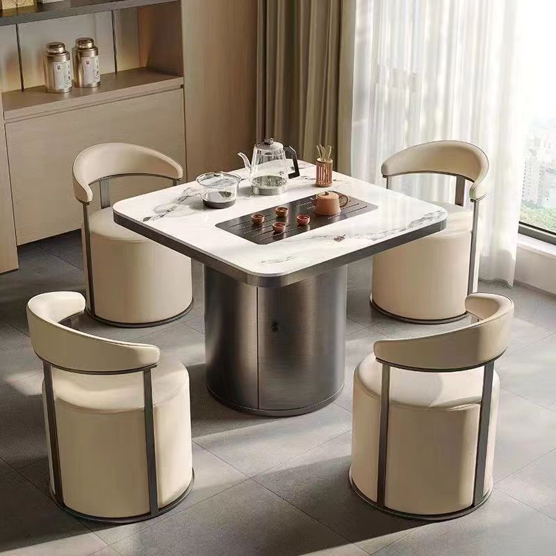 Mesa de té moderna simple y alta sensación silla de respaldo de lujo ligera silla de recepción para hacer té silla de manicuría silla taburete redondo silla de negociación