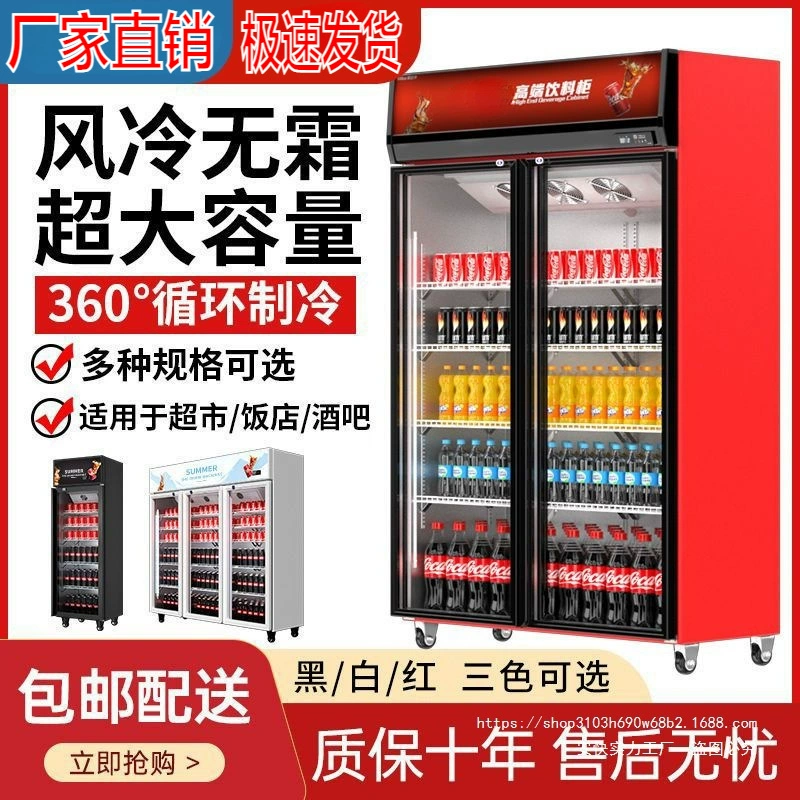 Шкафы для напитков Охлажденные витрины Коммерческие шкафы для хранения свежих продуктов Холодильник вертикальный однодверный двойной бар ktv супермаркет Пивной шкаф для воды