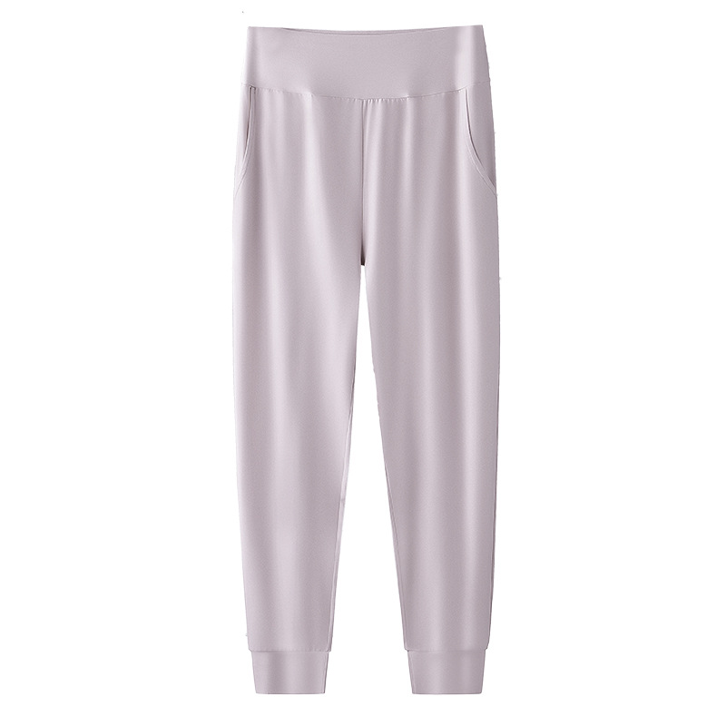 Pantalones de pijama de mujer mezclados de mo-algodón de nuevo estilo, pantalones finos de color sólido, elásticos, sueltos casuales, se pueden usar al aire libre, en stock
