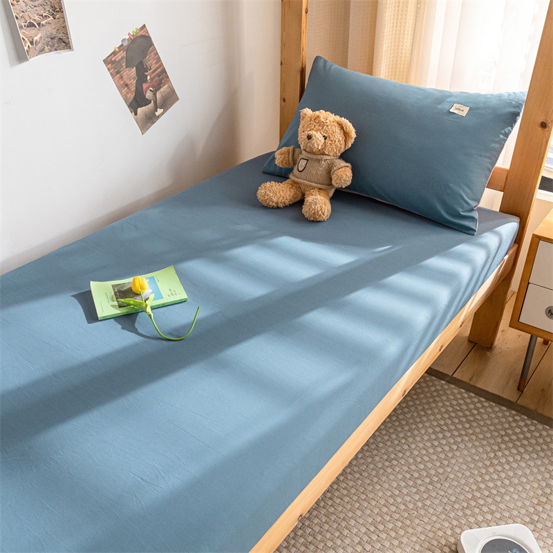 Sábanas de algodón para dormitorios de estudiantes universitarios, una sola pieza de edredón de algodón de 1,2 metros, juego de tres piezas de funda de almohada para dormitorio de secundaria individual