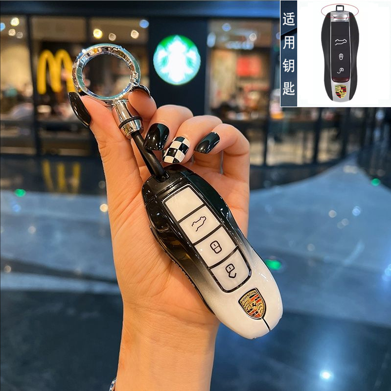 Suitable for Porsche Cayenne Key Cover Taycan Panamera Macan Maykai 718/911 Car Buckle Shell