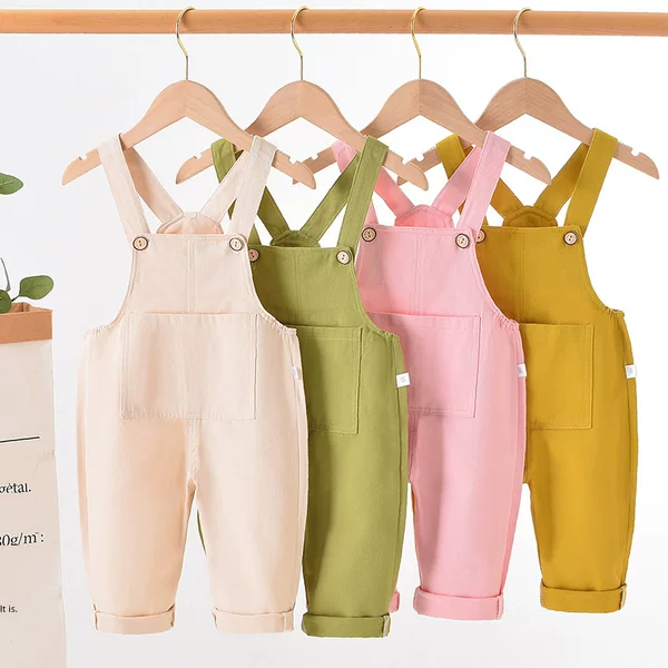 2026 New Children's Overalls Spring Thin Style Open-Crotch Baby Pants Toddler Casual Pants Boys and Girls Pants