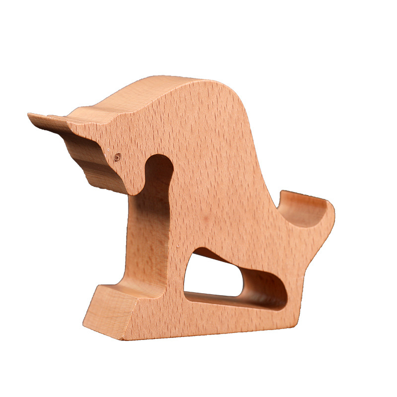 Niunian regalo creativo de madera titular del teléfono móvil perezoso de madera tableta del teléfono móvil base tallada logotipo