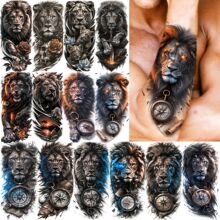 �羳��Ʒʨ�ӱ����ˮ�־��������ֱ۴���������ֽTEMUŷ��Tattoo