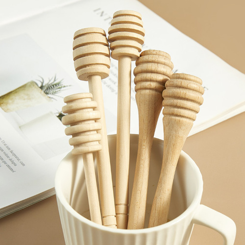 Hemlock wood stirring stick jam milk coffee stick honey scoop engraved no paint no wax honey wood manual stirring stick