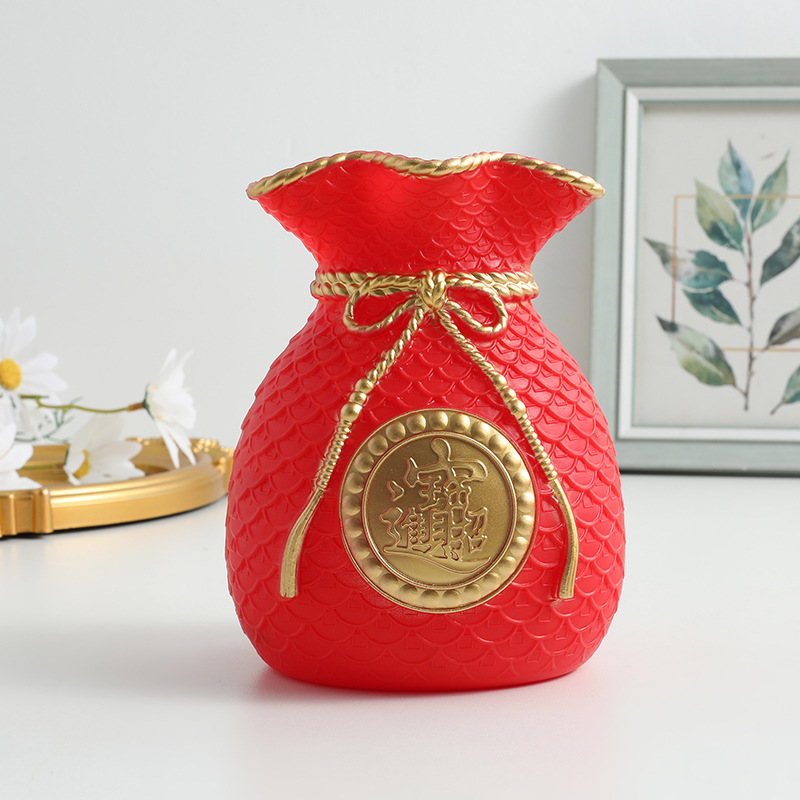 복주머니 꽃병 레드