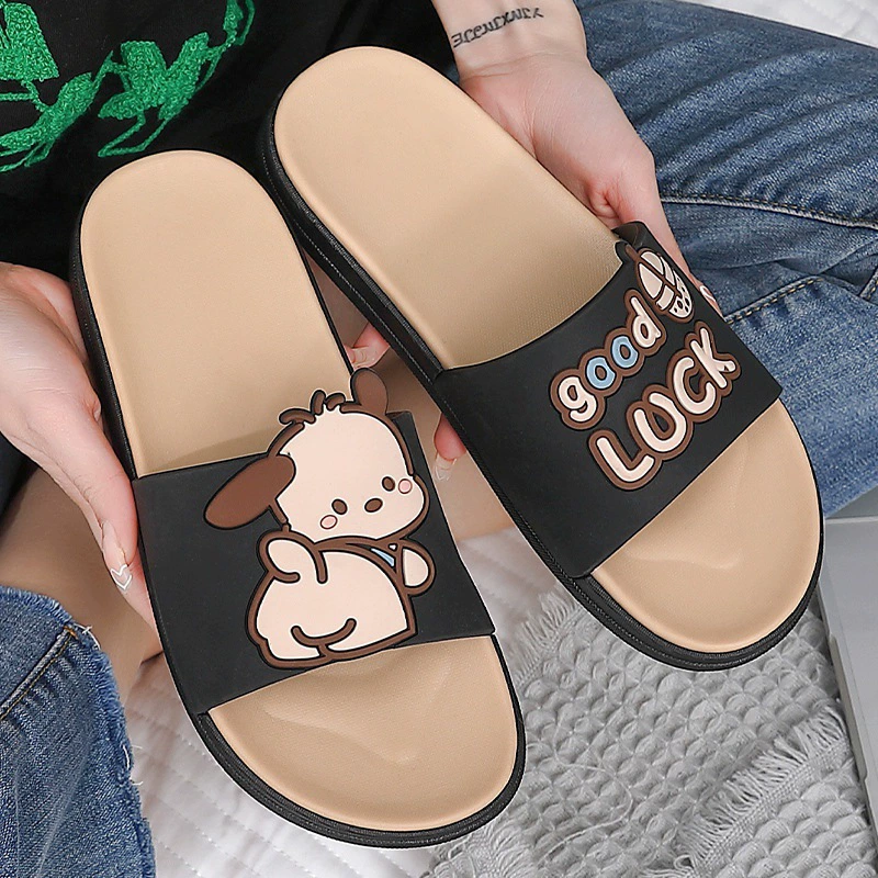 Женские тапочки, летние новые стильные домашние нескользящие тапочки для ванной комнаты, милые домашние сандалии для женщин