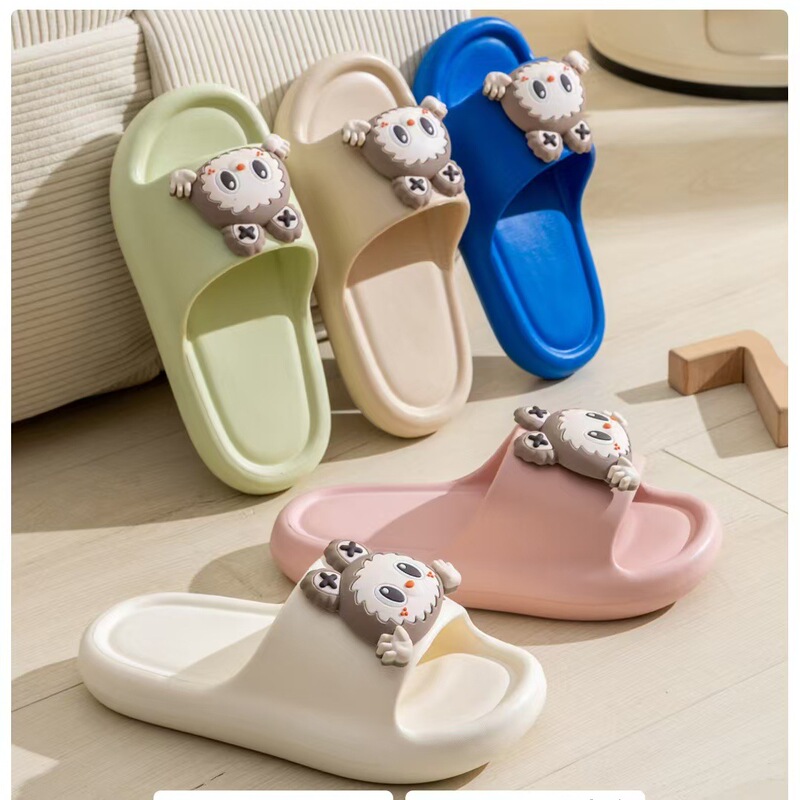 Internet Celebrant Cute Rabbit Cartoon Small and Medium-sized Children's One-word Drag and Feeling Soft Bottom Wear Home Shower Sandals