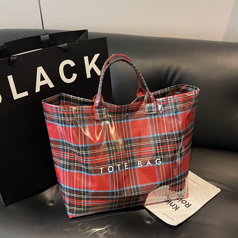 クロスボーダー起爆杜邦紙アルファベットトートバッグ2025新作透明シンプル大容量ハンドバッグレトロ女性カバン