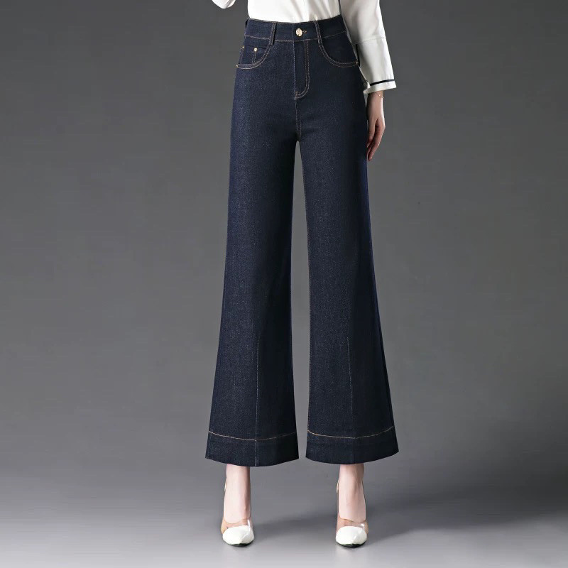Flared Jeans for Women 2025 New Cropped Pants Spring and Autumn High-Waisted Slimming Drape Petite Loose Flared Pants