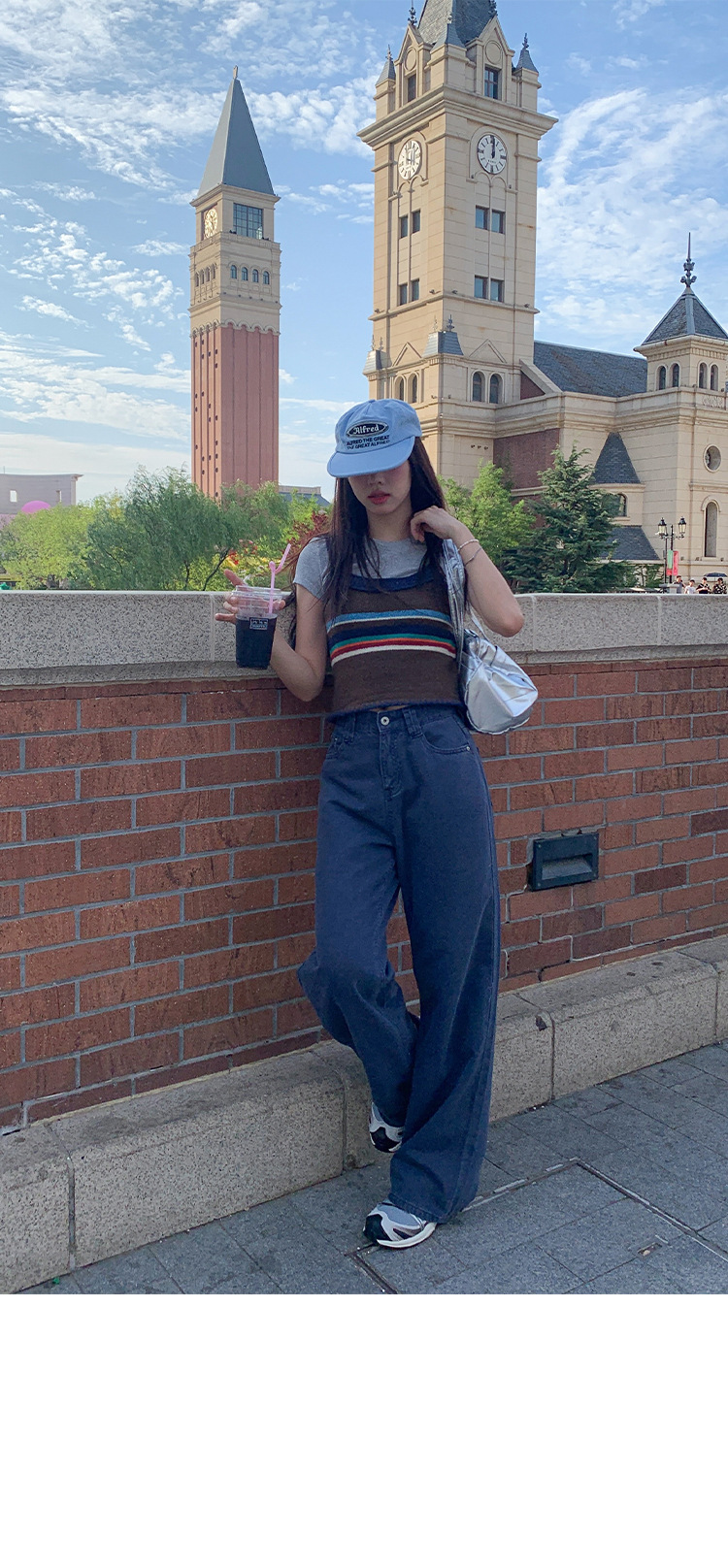 Rainbow Strap Crop Top - Texture
