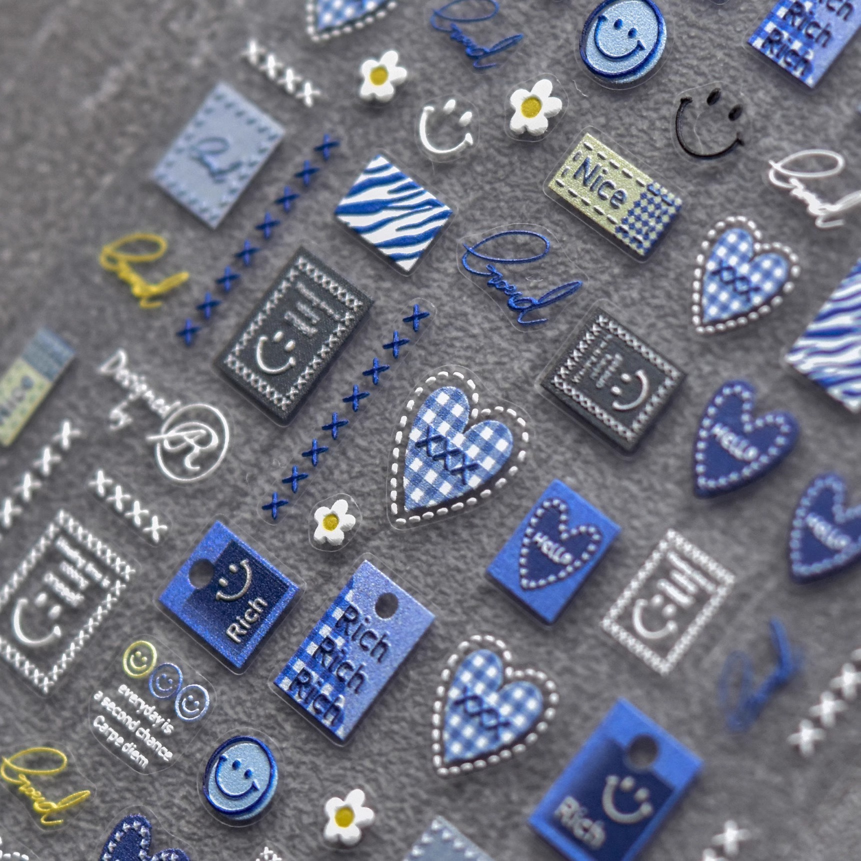Denim nail stickers