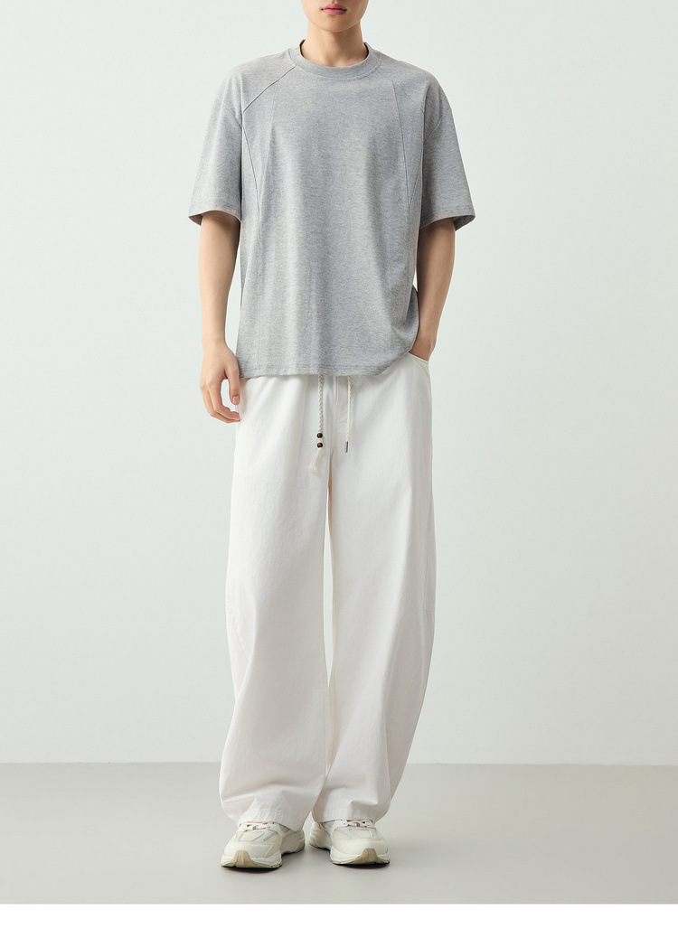 Áo thun nam cổ tròn tay ngắn phong cách công sở, chất liệu cotton thoáng mát, kiểu dáng thể thao — đen chi tiết 26