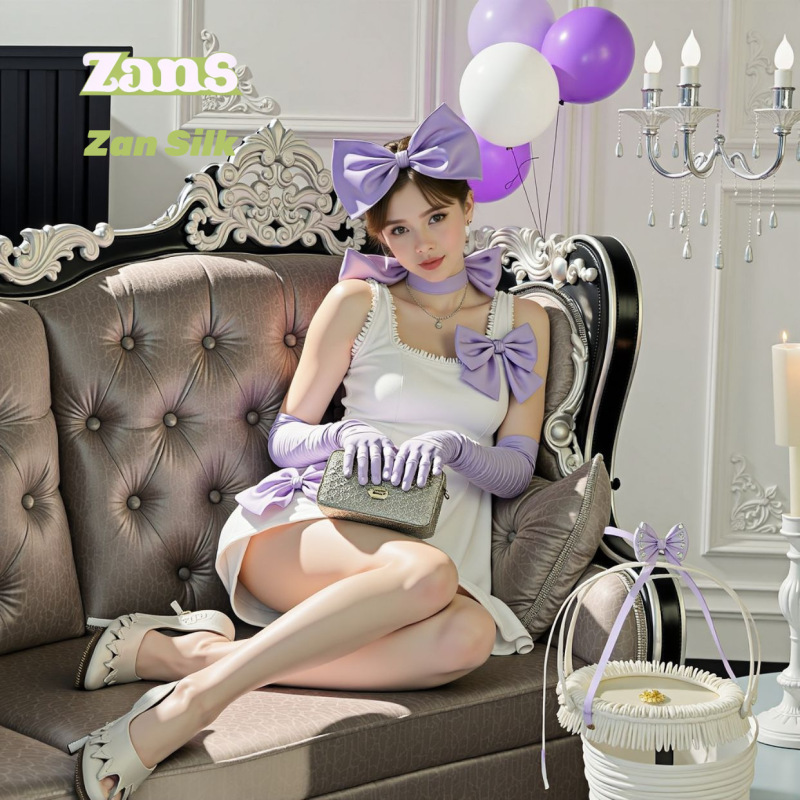 Oversized Bowknot Neck Hair Ring Tom's Dream Cat Bow Collar Purple Headdress Satin Choker Hair Accessories Oversized Bowknot Neck Hair Ring Tom's Dream Cat Bow Collar Purple Headdress Satin Choker Hair Accessories