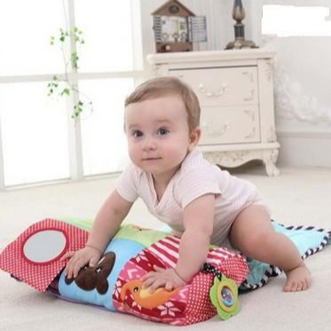 Baby crawling blanket, tummy pillow, pillow, game blanket, children's pillow with rattle, rattle paper, teether drop shipping