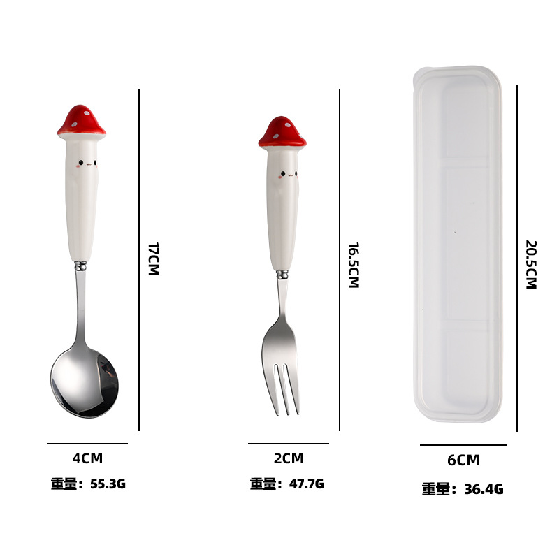 버섯 스푼과 포크 세트