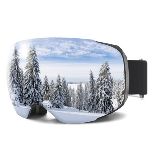 New spherical magnetic ski goggles double-layer anti-fog ski glasses outdoor riding windproof glasses goggles mask