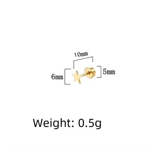 韩版简约百搭玫瑰金五角星星钛钢女生小耳钉耳窝钉跨境套装耳饰品