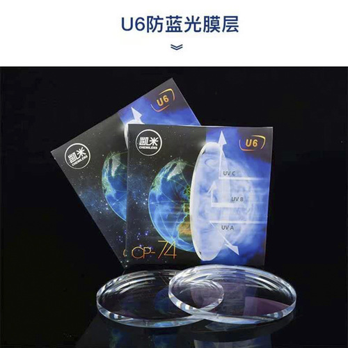 1.56 1.61 1.671.74 Kemi U2 super water-emitting lens U6 anti-blue light aspherical lens driving film