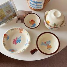 黑皮猫咪泡面碗学生宿舍大容量吃饭碗家用高颜值甜品沙拉水果盘