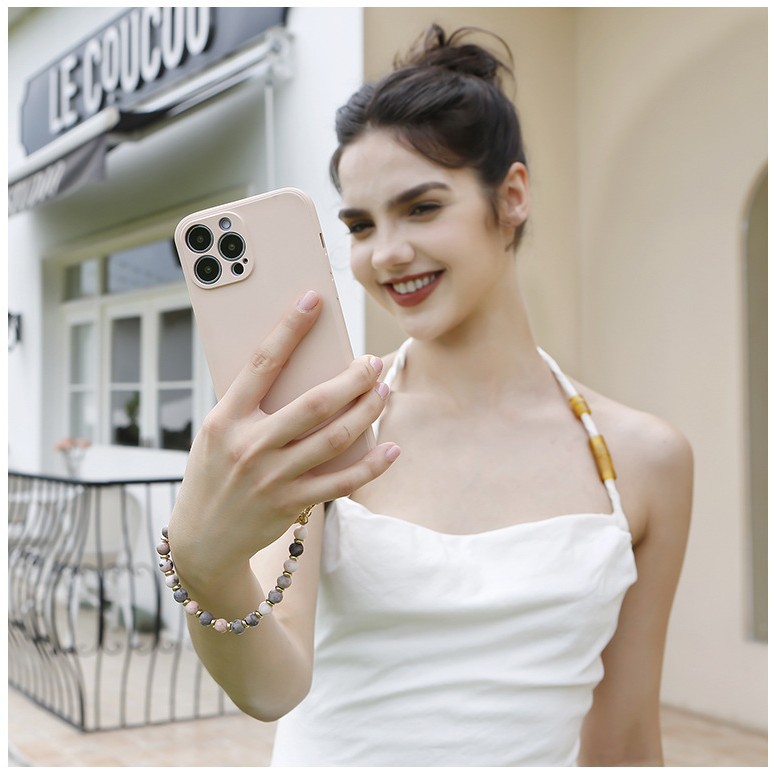 Cadena para teléfono móvil con cuentas de amatista de cristal natural, cristal rosa, obsidiana, amazonita y turquesa blanca, cordón para teléfono móvil DIY