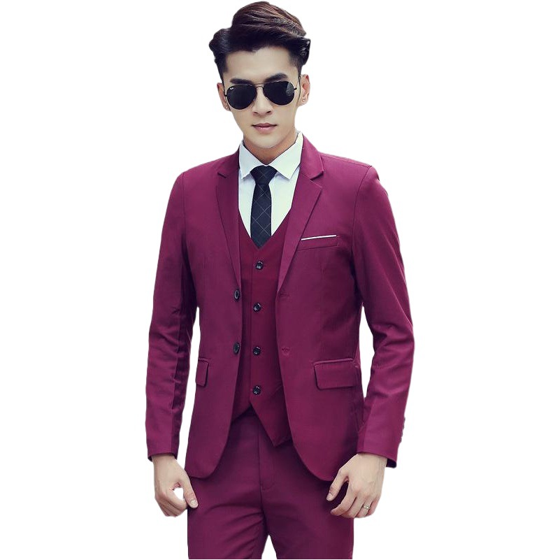 Traje de hombre de primavera y otoño para hombre traje de hombre de estilo coreano slim fit traje de hombre traje de tres piezas vestido de novia mejor hombre