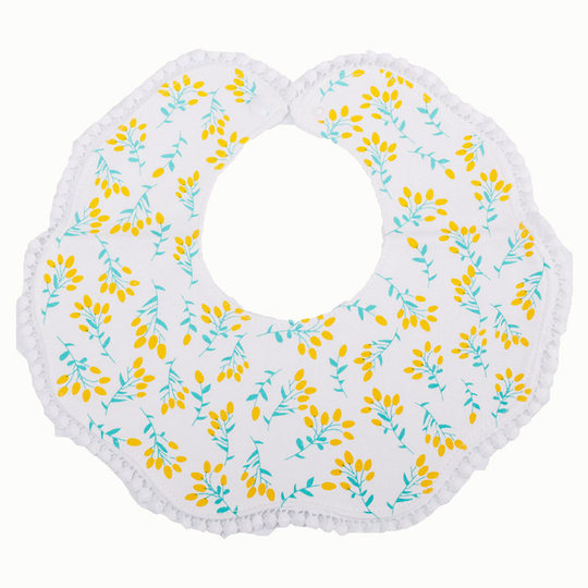 ins Korean version of new baby saliva towel petals 360 degree rotatable baby bib cotton bib maternal and infant products