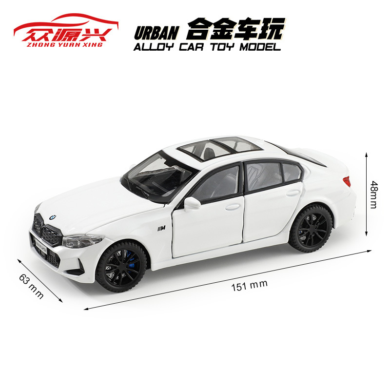 Zhongyuanxing 1/32 bmw 320I aleación coche modelo deslizante sonido y luz modelo de juguete simulación de metal coche en caja