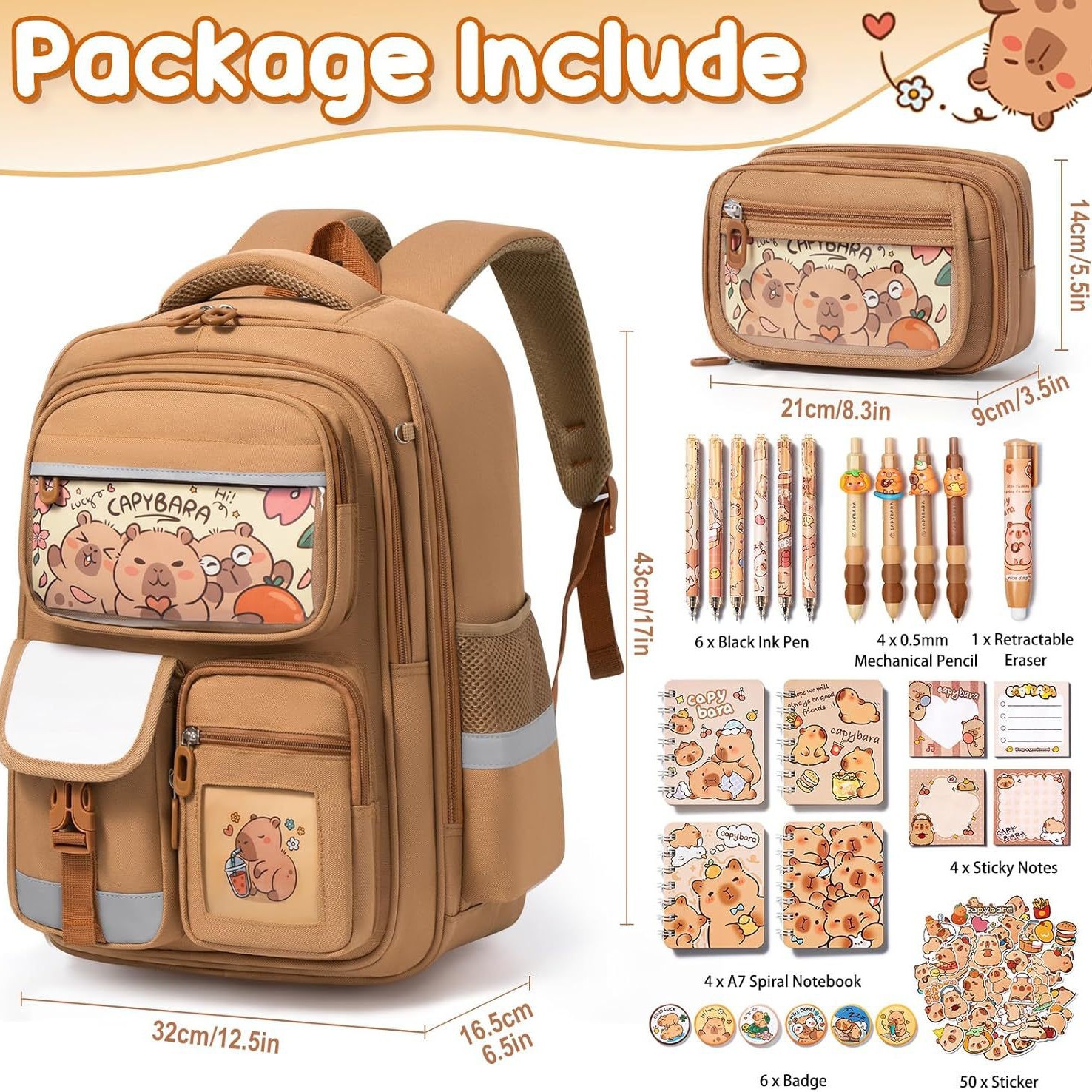 Teaching stationery, set, backpack, pencil case, badge, pen for pencils, laptop 2