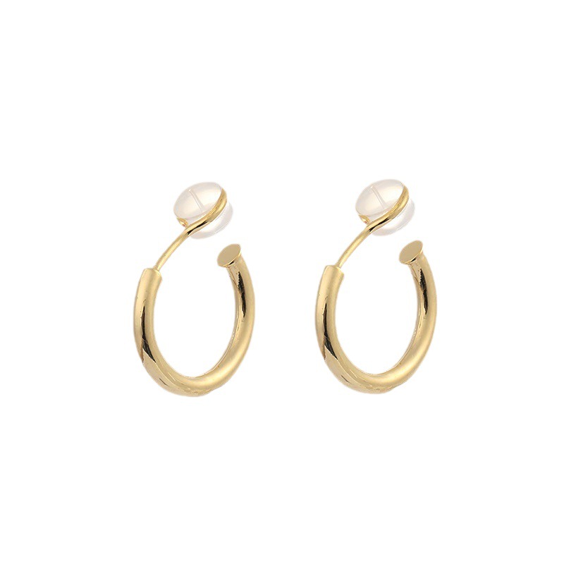 Simple anillo llano invisible integrado clip de oreja de silicona no perforado de cercanías pequeñas de las mujeres pendientes de anillo de oreja indoloro al por mayor