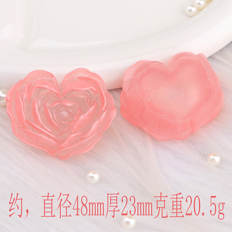 新しいベルベットの愛のバラの花の樹脂部品はdiy携帯ケースのクリームのヘアピンの収納ケースの装飾を作ります。