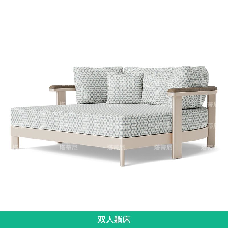 Sofá de aleación de aluminio al aire libre patio villa jardín departamento de ventas diseñador de hoteles al aire libre muebles de ocio image 12