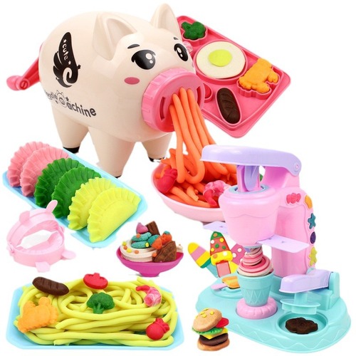 Dropshipping Piggy Noodle Maker Ice Cream Plasticine Set Children's Color Clay Toys Light Clay Wholesale