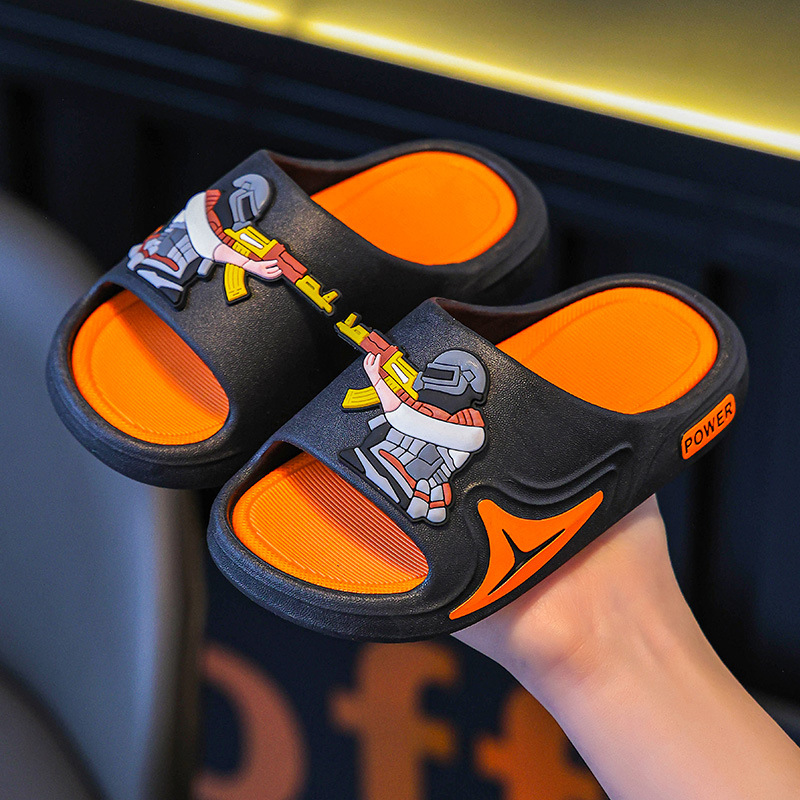 Niños comer zapatillas de pollo para niños verano 2025 nuevo antiderrapante en el hogar interior y exterior zapatillas silenciosas de dibujos animados suaves