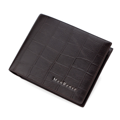 Classic Crocodile Pattern Business Men's Short Wallet with Hidden Stitch Hinge Tri-fold Bag, Men's Multi-Card Slot, Coin Pocket, Money Clip