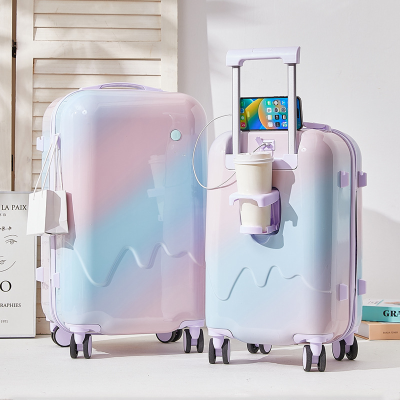 [Fábrica cuidadosamente seleccionada] 2025 caja de grasa degradada maleta de alto valor para mujer, maleta ligera y duradera de 20 pulgadas