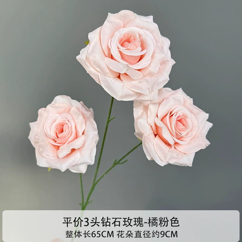Diamante de 3 cabeças rosa-laranja rosa