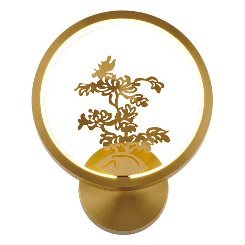 Lámpara de Pared de Estilo Chino Moderno Grand View Garden, Lámpara de Pared Decorativa de Lujo para Sala de Estar, Inspirada en el Zen, para Escaleras y Pasillos 488