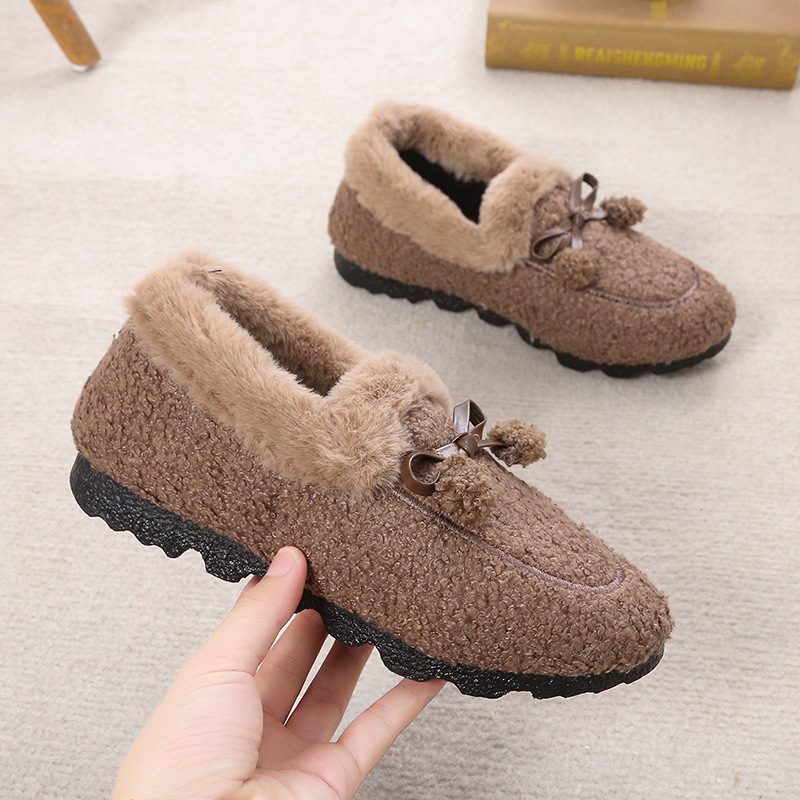 Viejo antideslizante y cálido pelusa Beijing adición de soja para mujeres zapatos de tela nuevos zapatos de algodón zapatos de invierno para mujeres suela suave gruesa