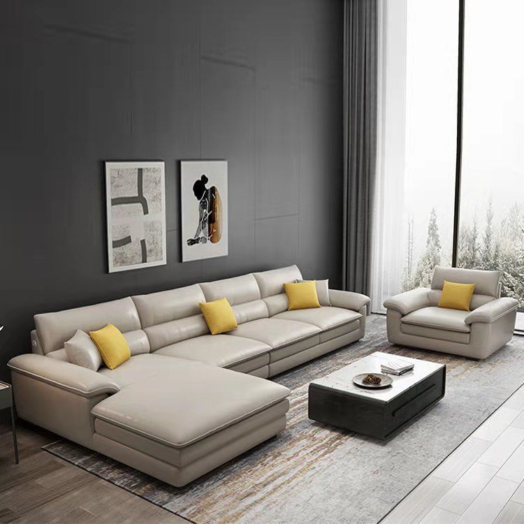 Sofá de cuero pequeño apartamento moderno minimalista sala de estar en forma de L combinación de asiento de concubina de esquina sofá nórdico suministro directo de fábrica