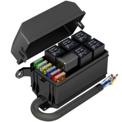 12v-24v自動車ヒューズとリレーボックス予備配線付き自動車6路改造制御ボックスケーブル付き