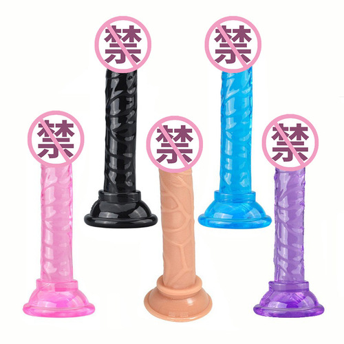 Miniature Trumpet Female Fake Penis Colorful Manual Crystal Realistic Suction Dildo Adult Female Self-pleasuring Device 