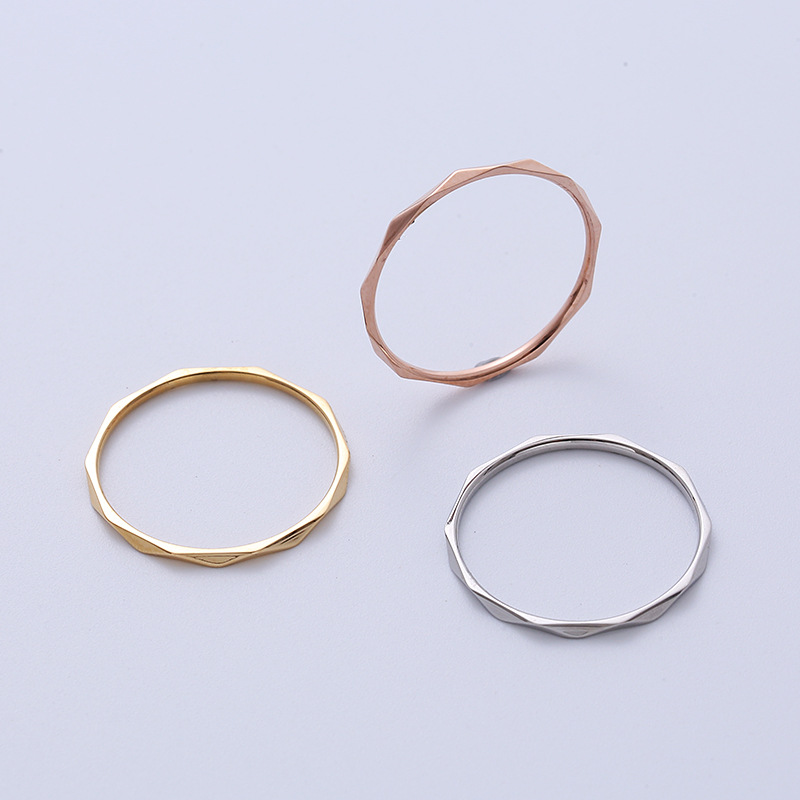 Women'S Gender Wholesale Jewelry Simple Style Solid Color 304 Stainless Steel No Inlaid 18K Gold Plated Rose Gold Plated Plating Stainless Steel Rings