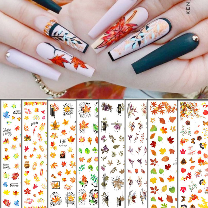 Nail stickers nail stickers autumn maple leaves Thanksgiving F606 F607F782F783F785F204