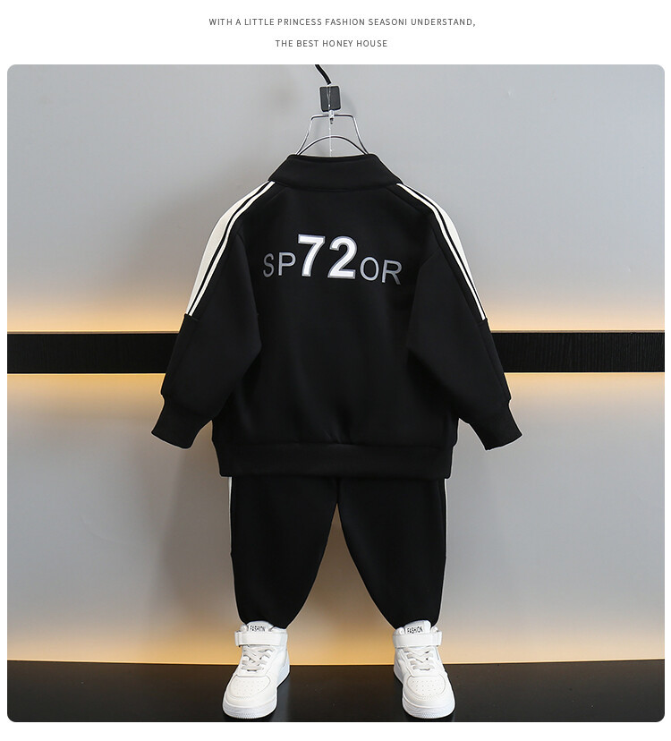 Drenge 72 2024 Forår Efterår Ny Smuk Trendy Cool todelt sæt til mellem og små elegant børnetøj_voghion.com