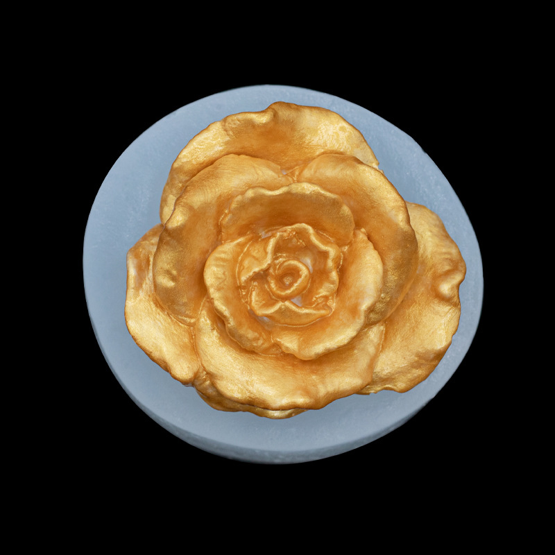 Nueva flor molde de silicona Rosa Camelia jabón hecho a mano vela aromaterapia hornear decoración Accesorios