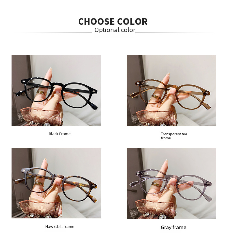 Fashionable retro small round frame anti-blue light presbyopic glasses for women fashionable personalized HD Western style presbyopic glasses for the _voghion.com