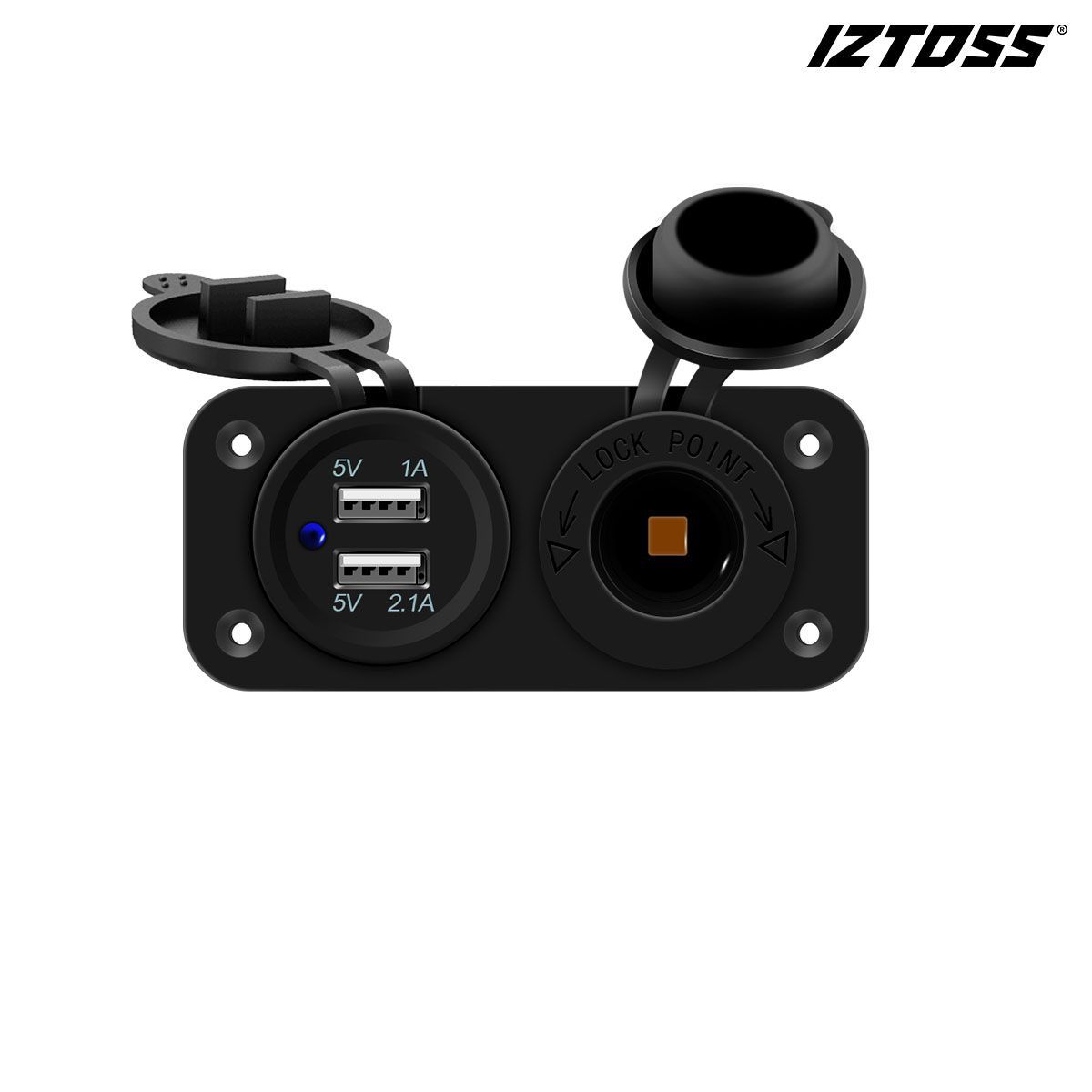 Motorcycle Mobile Phone Charger Dual USBAll-in-one Car Charger With Cover And Dust Plug3.1 AHigh Power C834