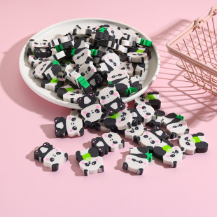 Cute cartoon giant panda flower eraser primary school students high color value small accessories cross-border eraser wholesale